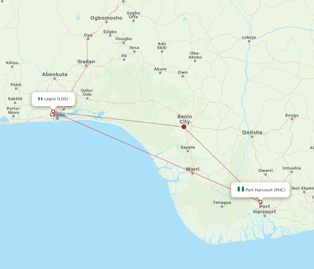 Flights from Port Harcourt to Lagos PHC to LOS Flight Routes