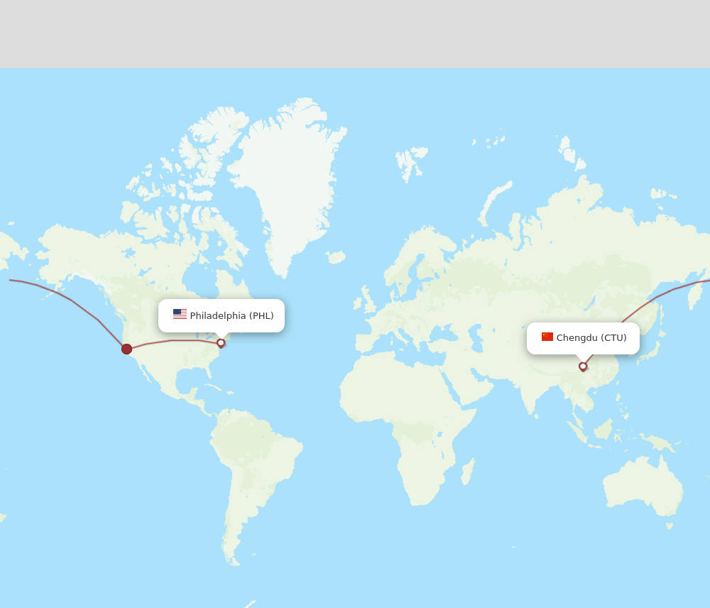 Flights from Philadelphia to Chengdu PHL to CTU Flight Routes