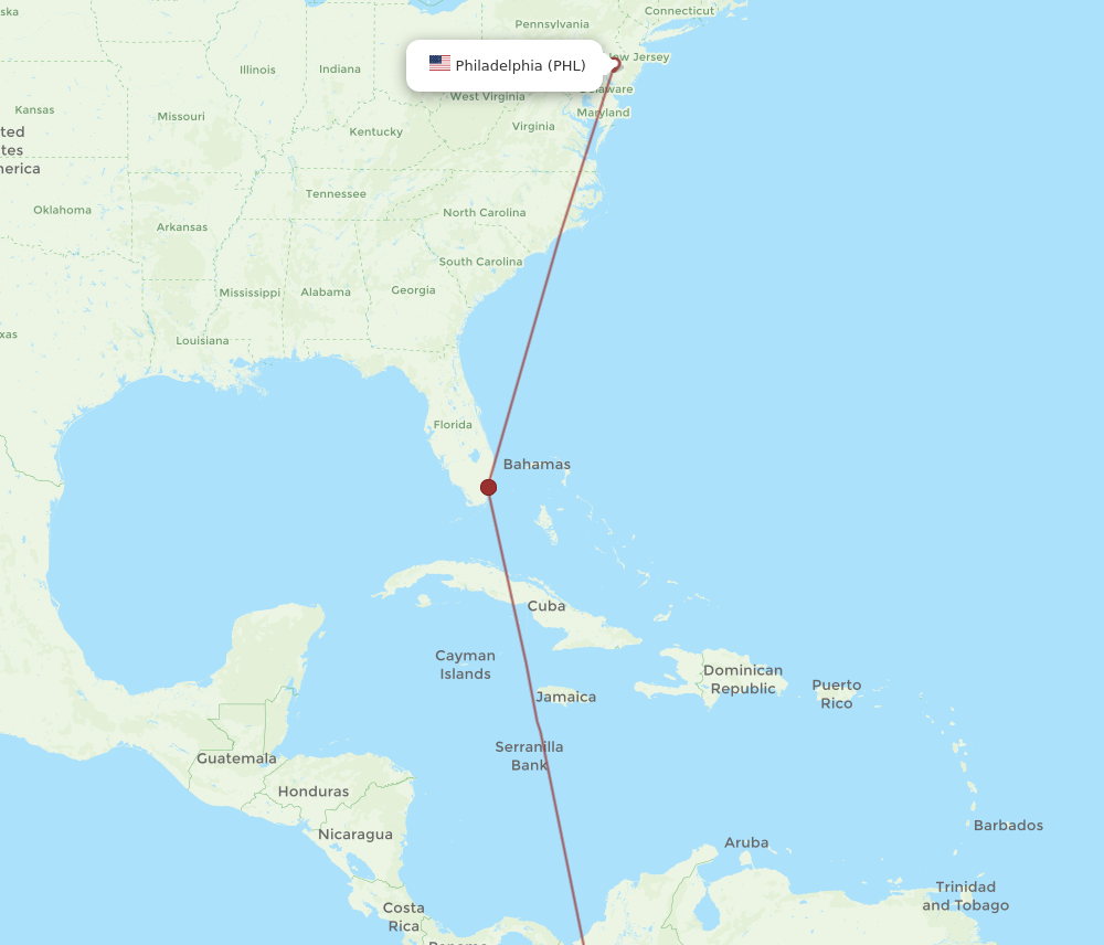 Flights from Philadelphia to Pereira PHL to PEI Flight Routes