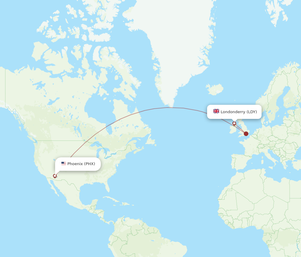 Flights from Phoenix to Derry PHX to LDY Flight Routes