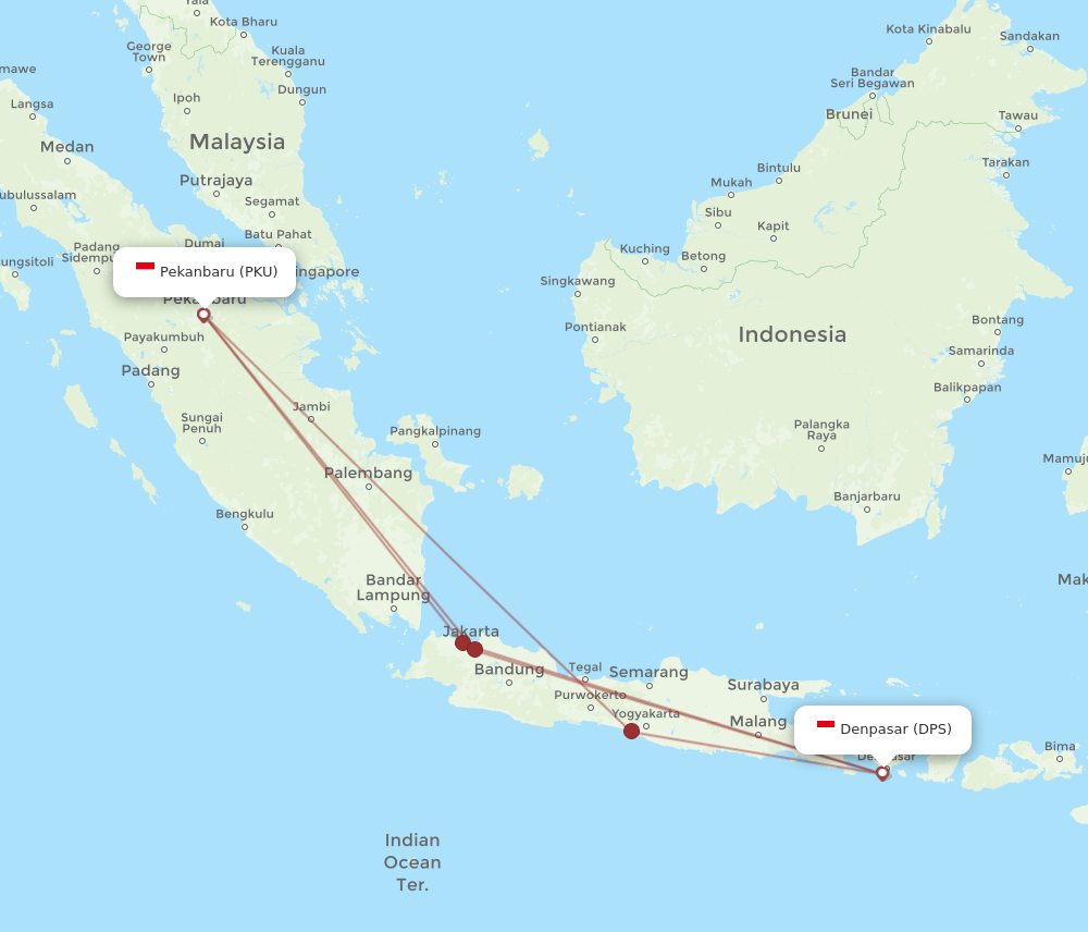 Flights from Pekanbaru to Denpasar, PKU to DPS - Flight Routes