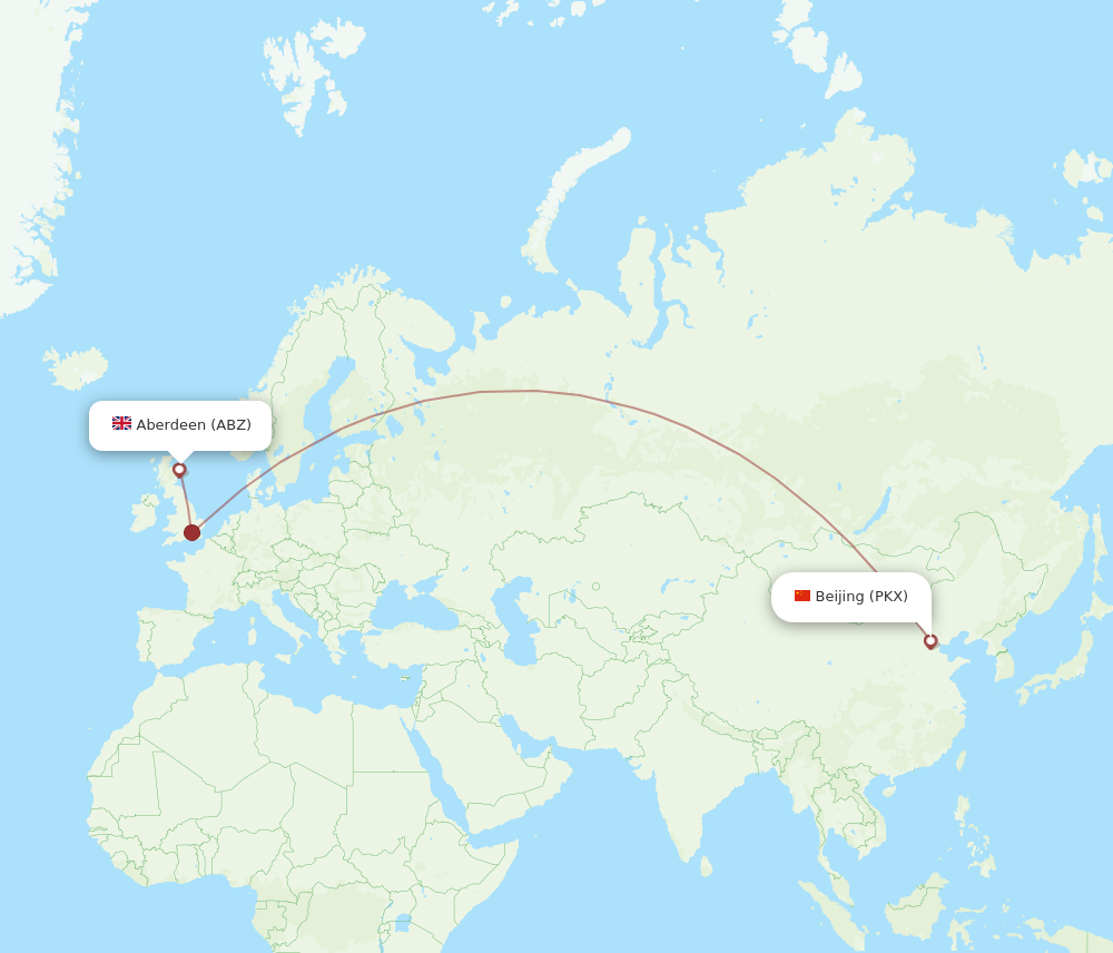 PKX to ABZ flights and routes map