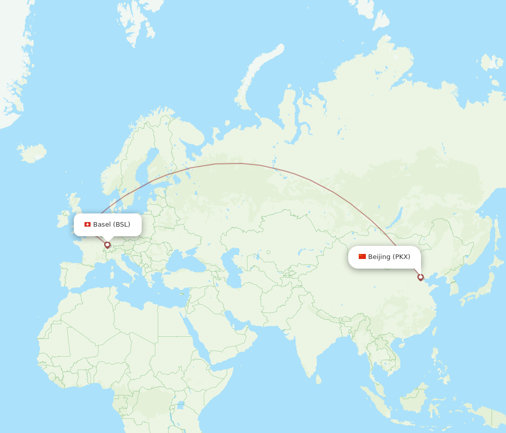 PKX to BSL flights and routes map