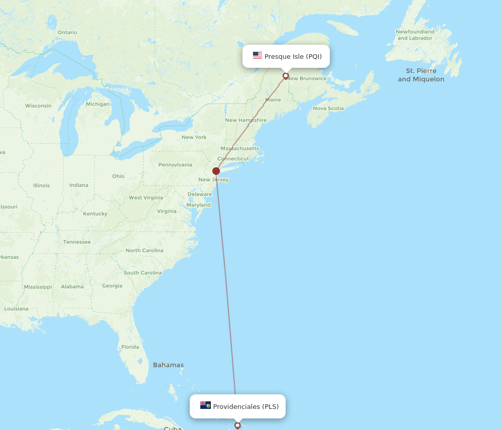 Flights from Providenciales to Presque Isle PLS to PQI Flight