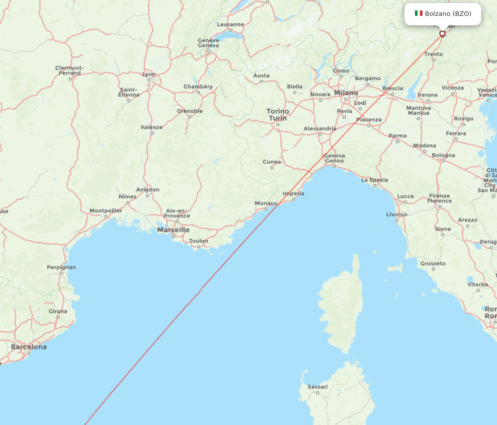 Flights from Palma de Mallorca to Bolzano PMI to BZO Flight Routes