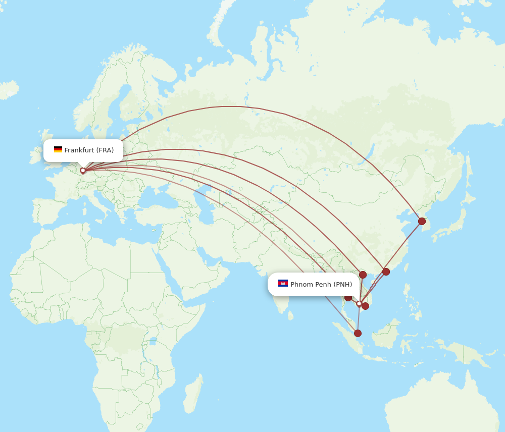 Flights from Phnom Penh to Frankfurt PNH to FRA Flight Routes