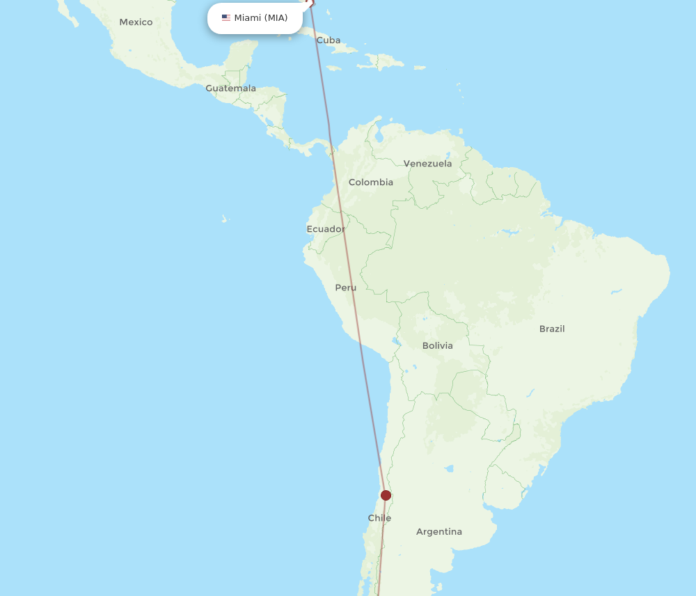 Flights from Puerto Natales to Miami PNT to MIA Flight Routes