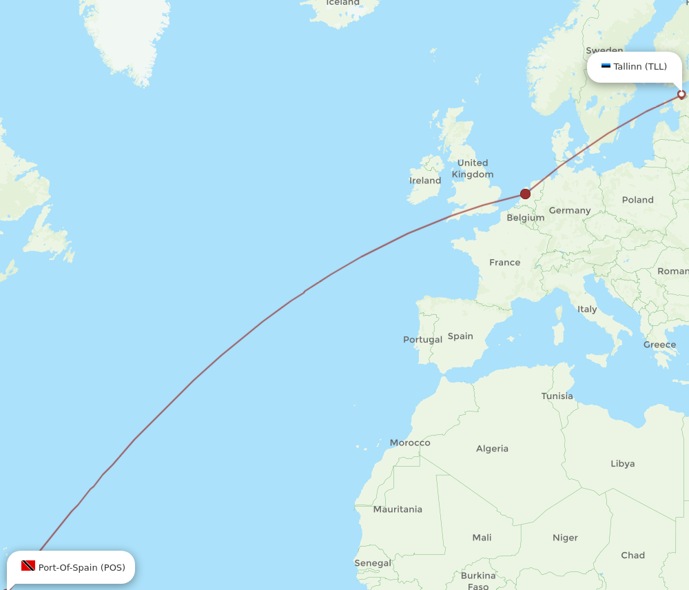 Flights from Port Of Spain to Tallinn POS to TLL Flight Routes