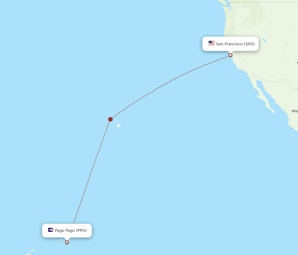 Flights from Pago Pago to San Francisco PPG to SFO Flight Routes