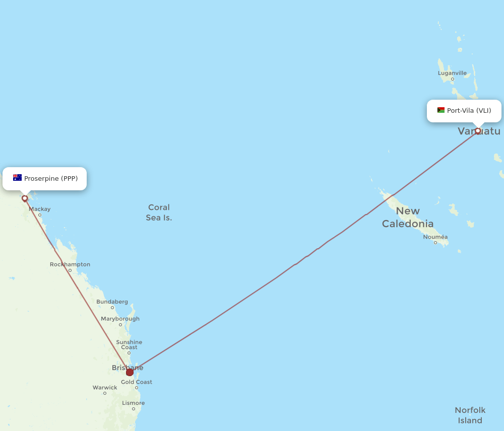 All Flight Routes From Proserpine To Port Vila Ppp To Vli Flight Routes 6609