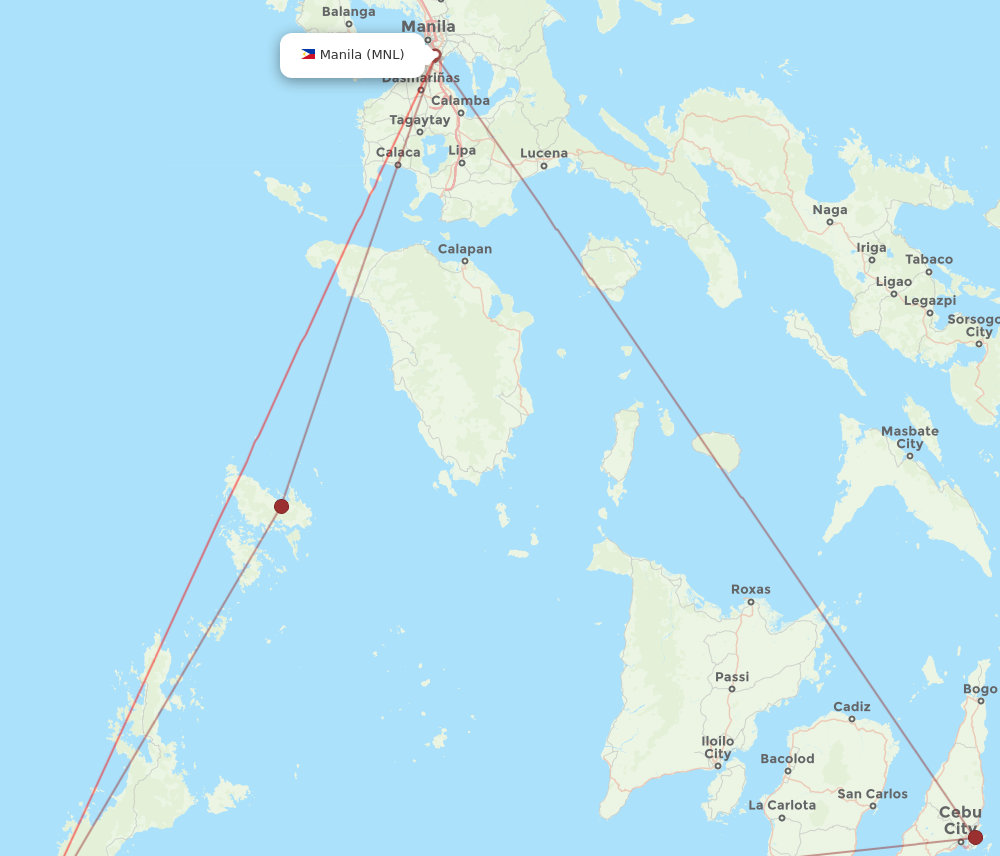 All Flight Routes From Puerto Princesa To Manila Pps To Mnl Flight Routes 0235