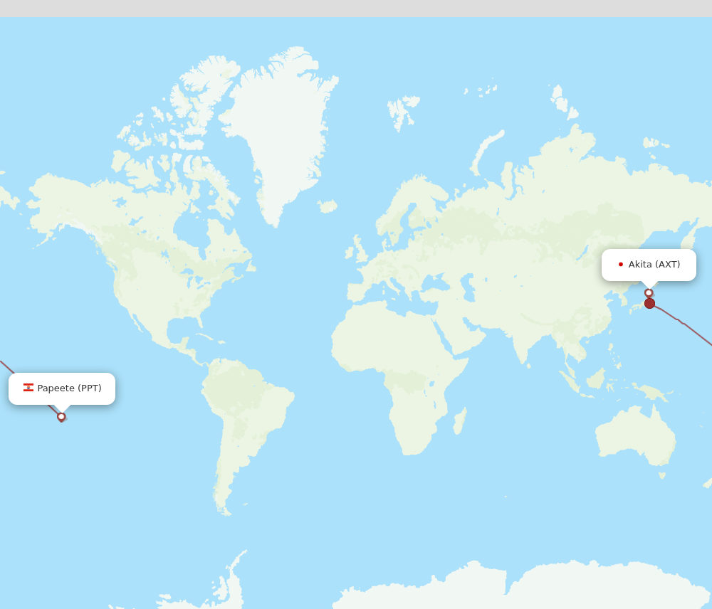 Flights from Papeete to Akita, PPT to AXT - Flight Routes