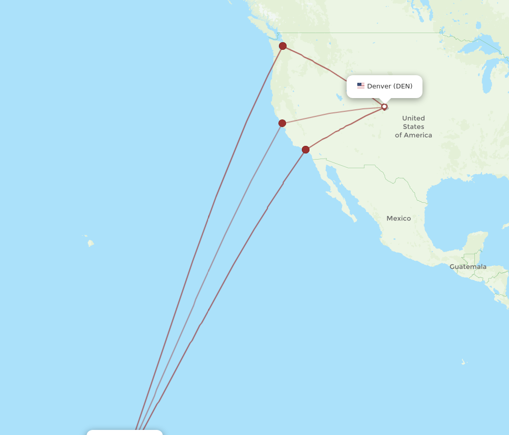 All Flight Routes From Papeete To Denver Ppt To Den Flight Routes 5297
