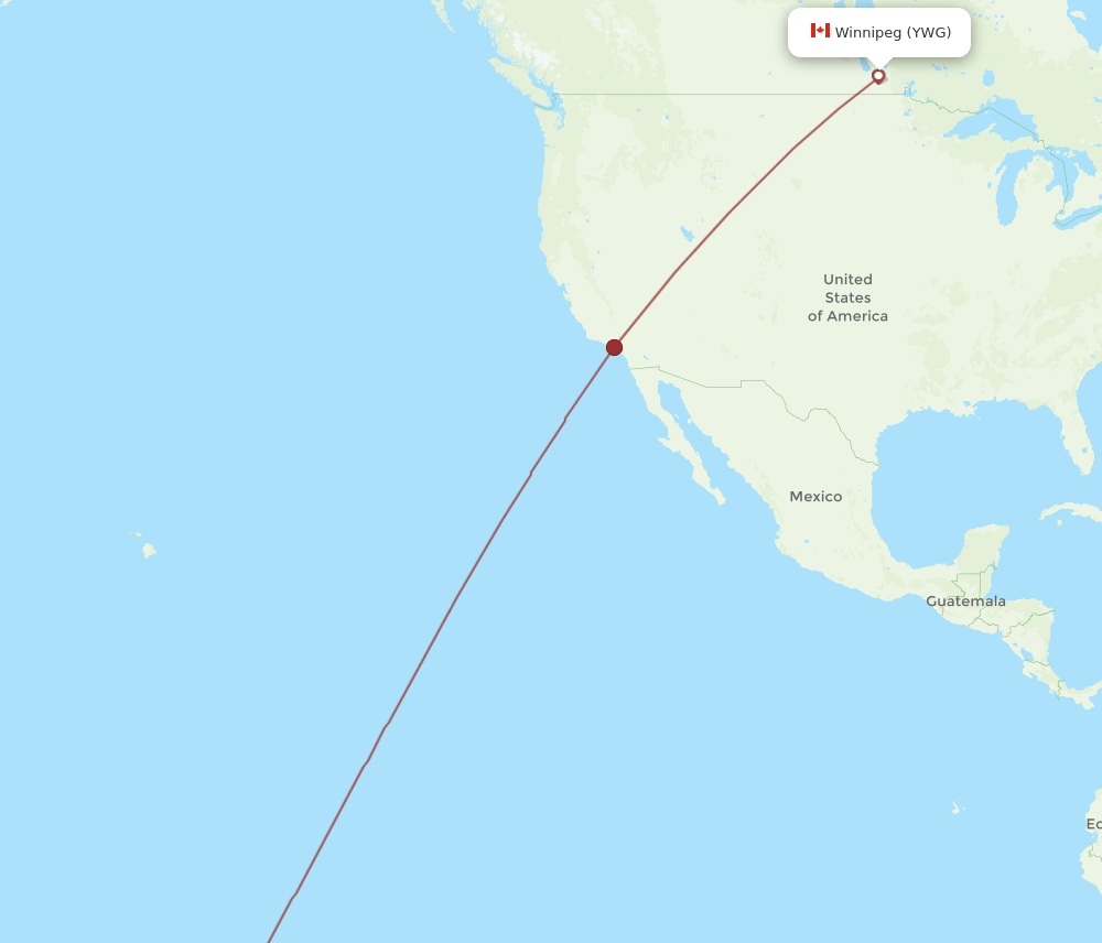 All Flight Routes From Winnipeg To Papeete Ywg To Ppt Flight Routes 3474