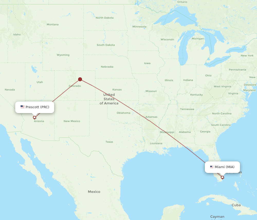 Flights from Prescott to Miami PRC to MIA Flight Routes