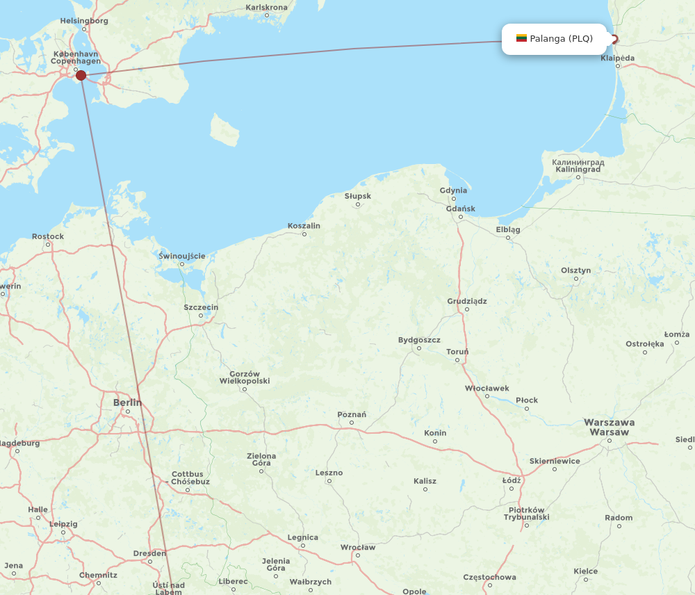 Flights from Prague to Palanga PRG to PLQ Flight Routes