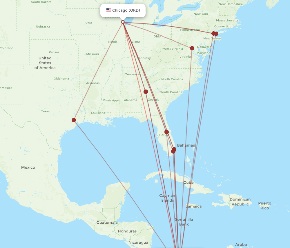 Flights from Panama City to Chicago PTY to ORD Flight Routes