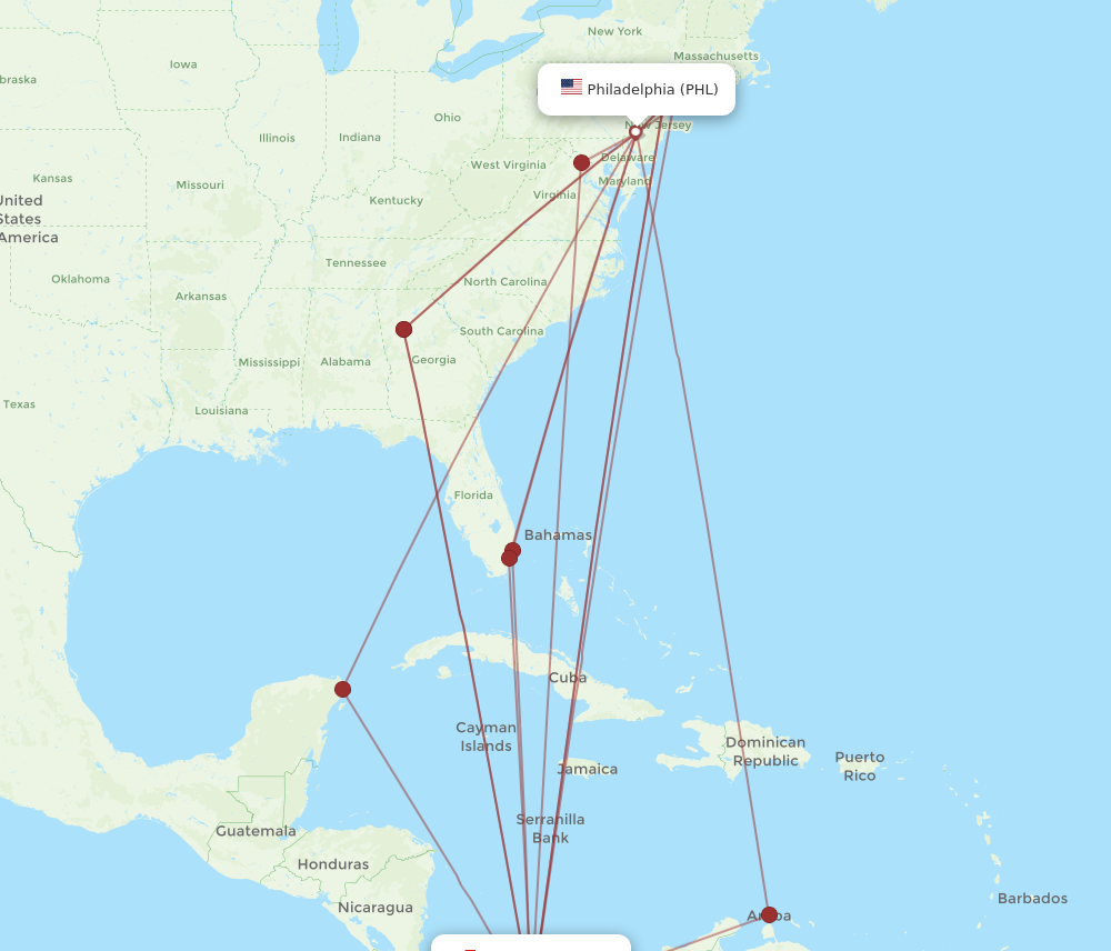 Flights from Panama City to Philadelphia PTY to PHL Flight Routes