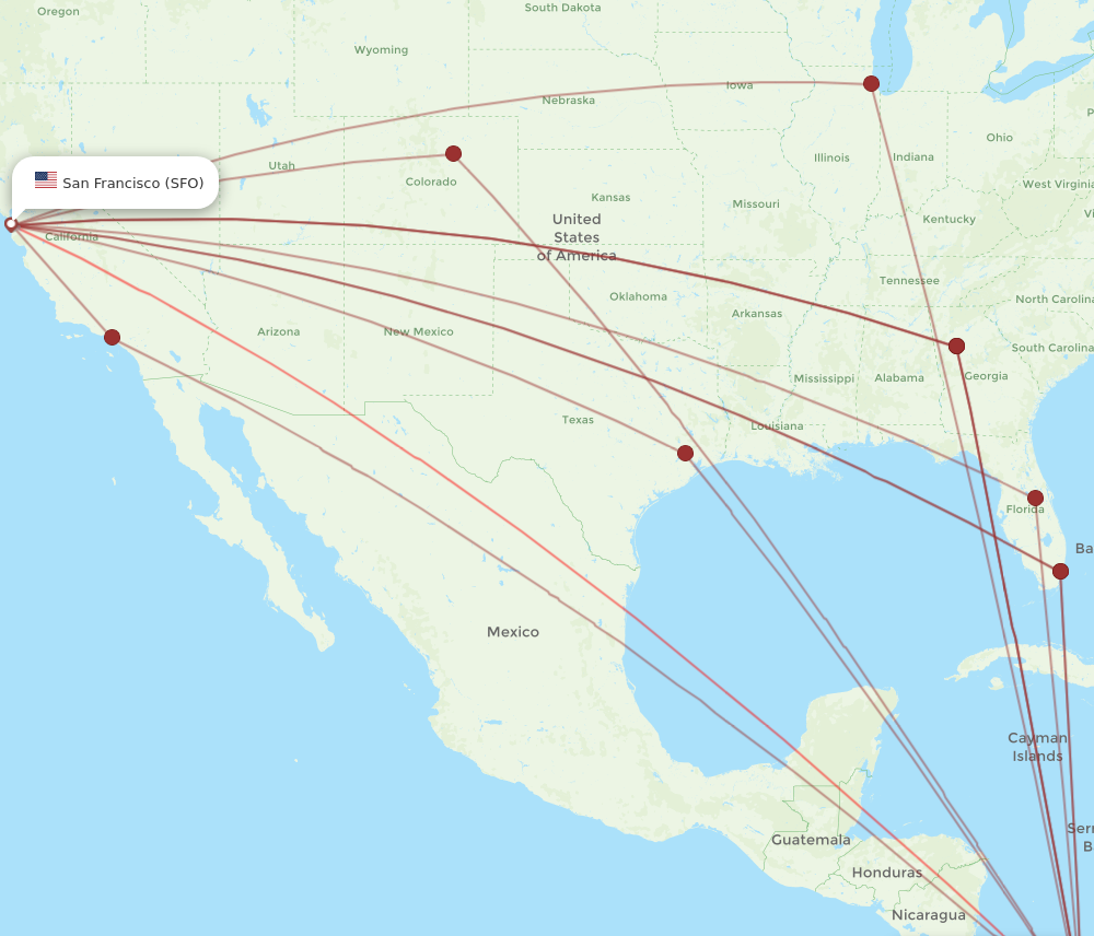 Flights from Panama City to San Francisco PTY to SFO Flight Routes