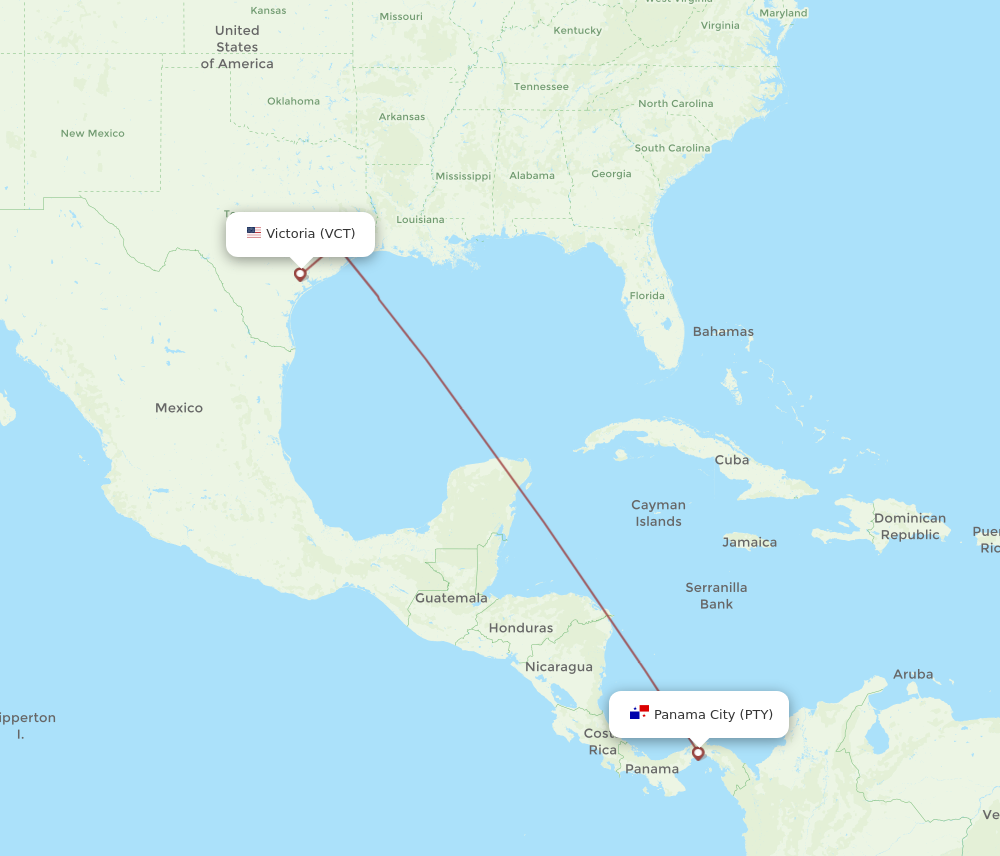 Flights from Panama City to Victoria PTY to VCT Flight Routes