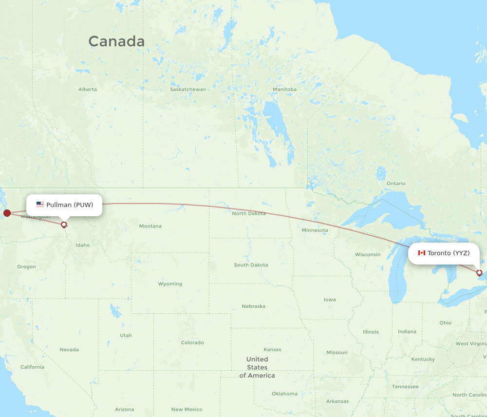 Flights from Toronto to Pullman YYZ to PUW Flight Routes