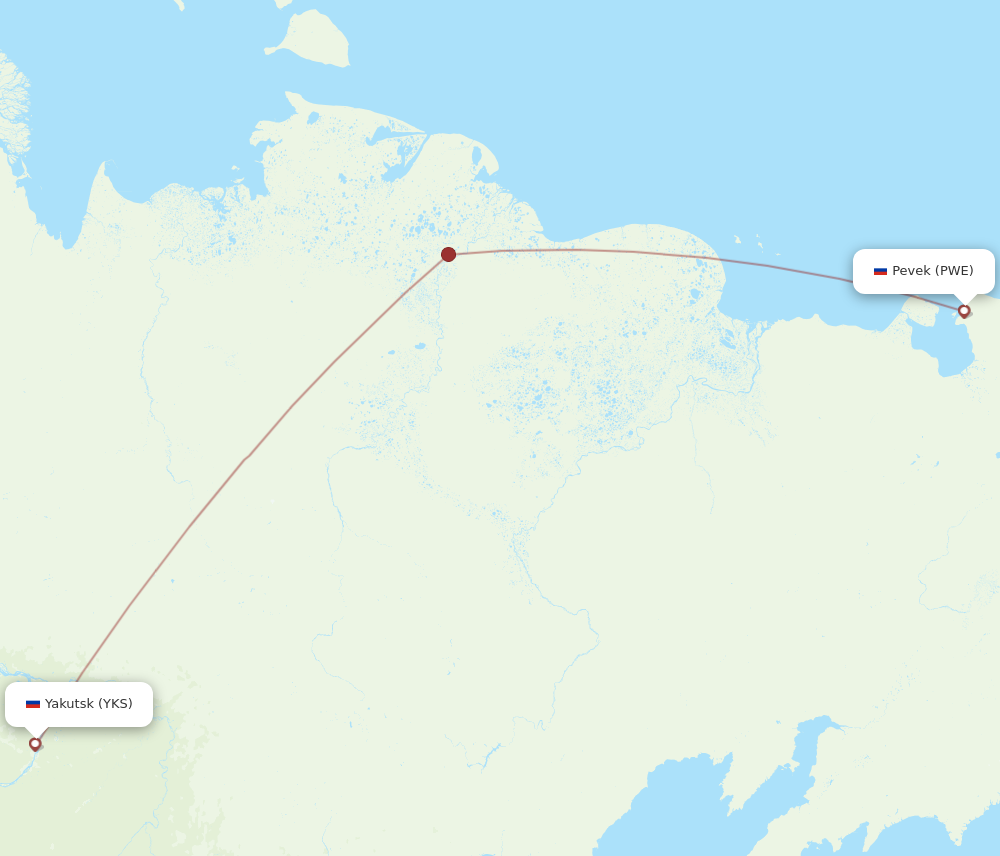 Flights from Yakutsk to Pevek, YKS to PWE - Flight Routes