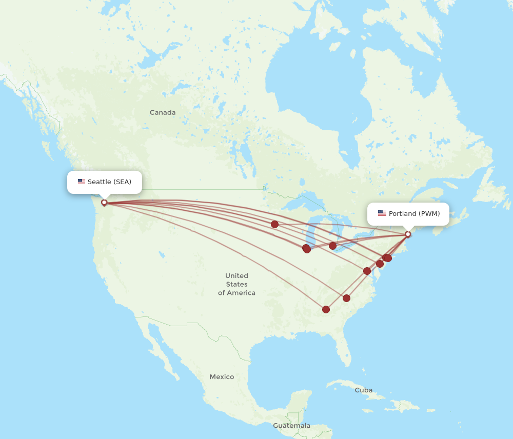 Flights from Portland to Seattle PWM to SEA Flight Routes