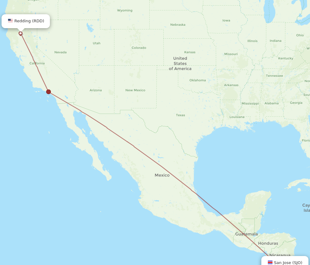 Flights From Redding To San Jose Rdd To Sjo Flight Routes 8040