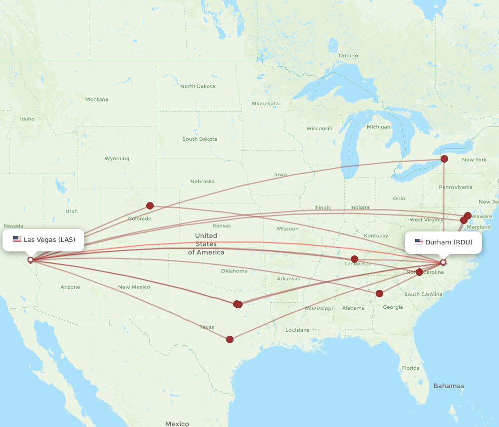 Flights from Raleigh Durham to Las Vegas RDU to LAS Flight Routes