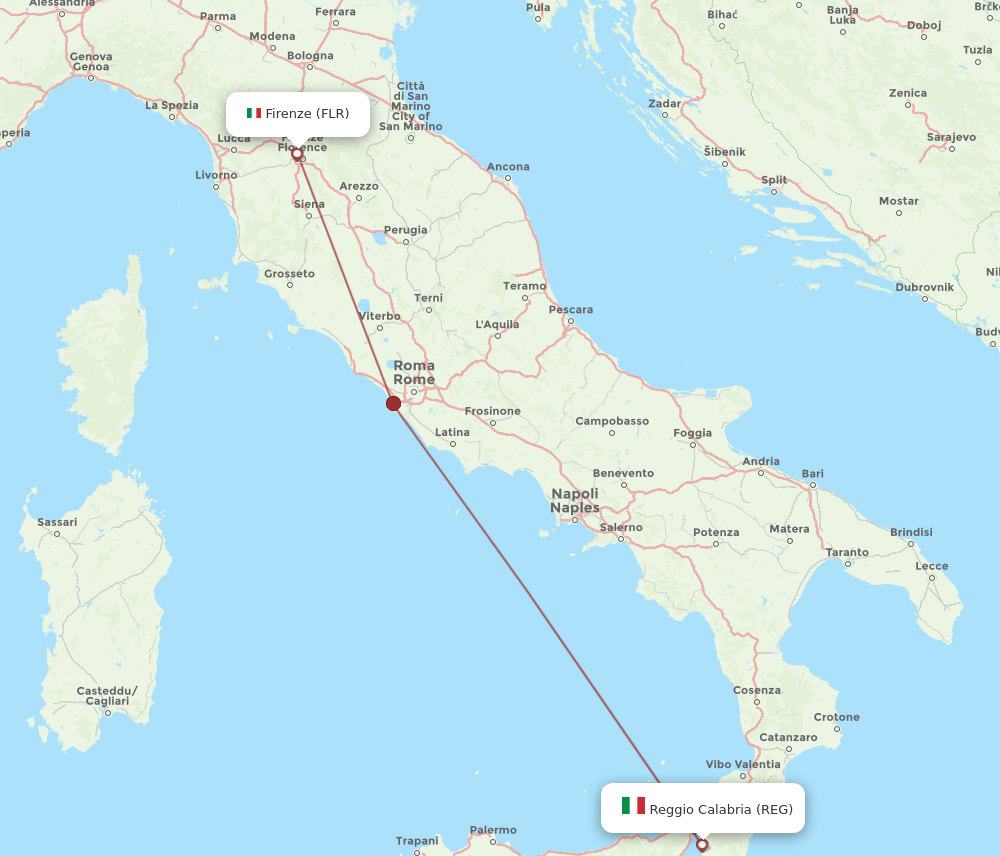 Flights from Reggio Calabria to Florence REG to FLR Flight Routes