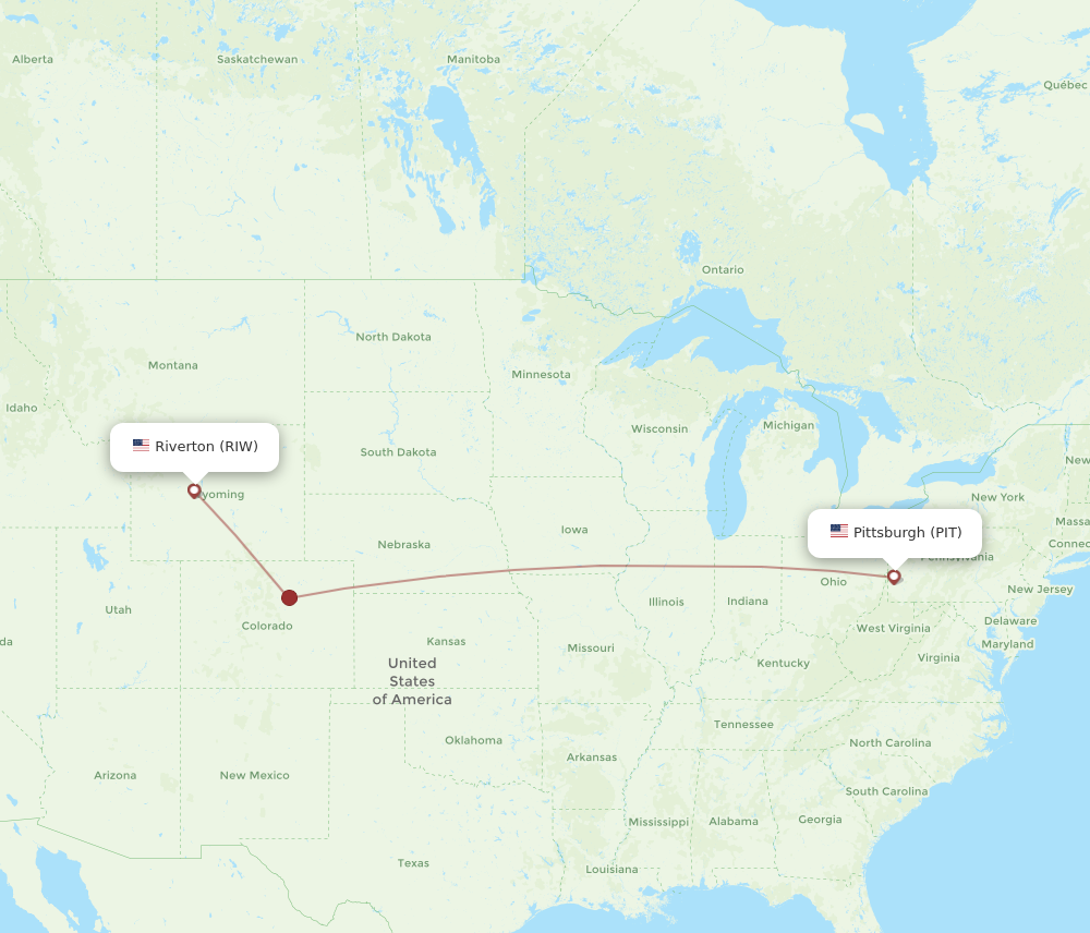 Flights from Riverton to Pittsburgh RIW to PIT Flight Routes