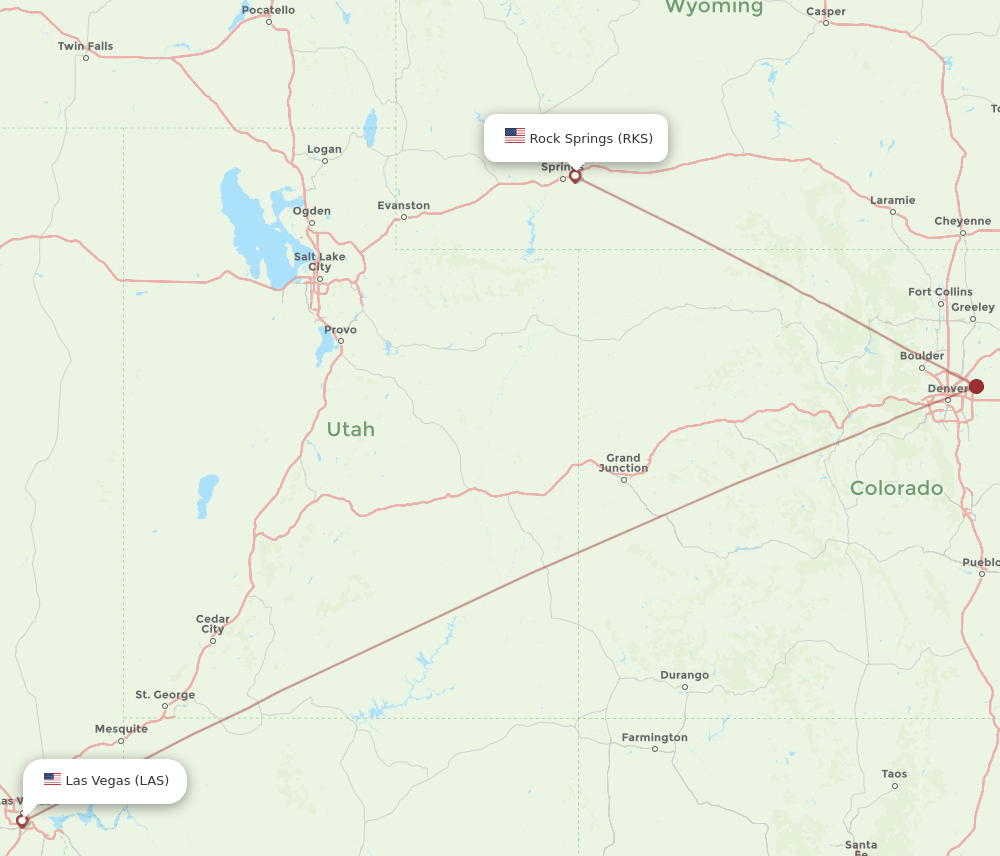 Flights from Rock Springs to Las Vegas RKS to LAS Flight Routes