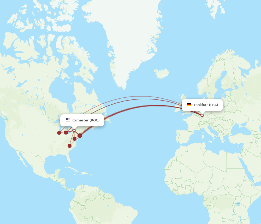 Flights from Rochester to Frankfurt ROC to FRA Flight Routes