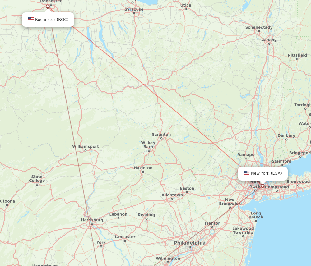 Flights from Rochester to New York ROC to LGA Flight Routes