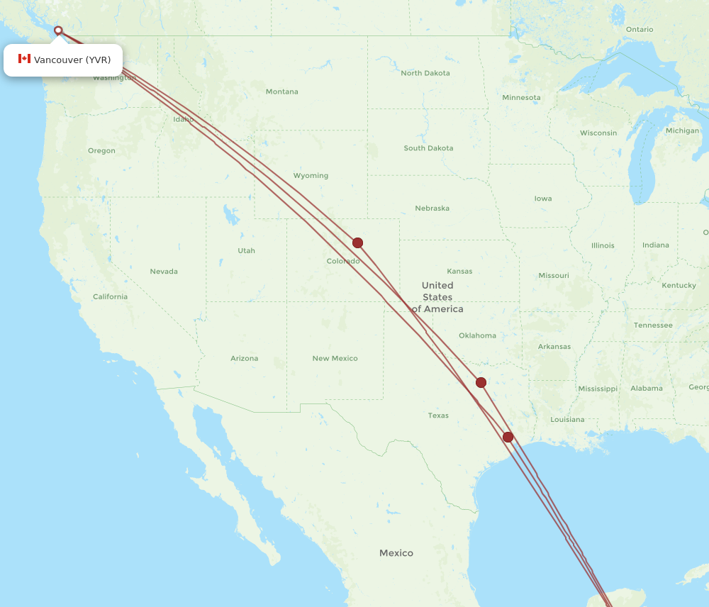 All Flight Routes From Roatan To Vancouver Rtb To Yvr Flight Routes 7993