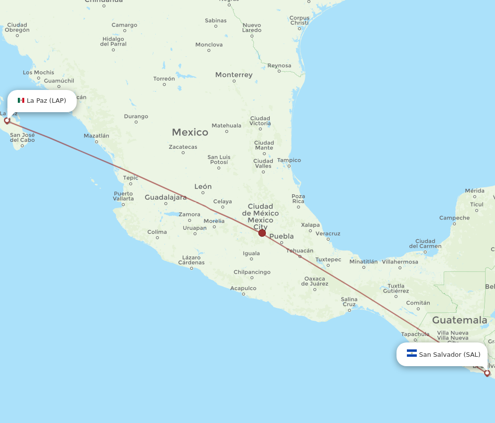 Flights from San Salvador to La Paz SAL to LAP Flight Routes