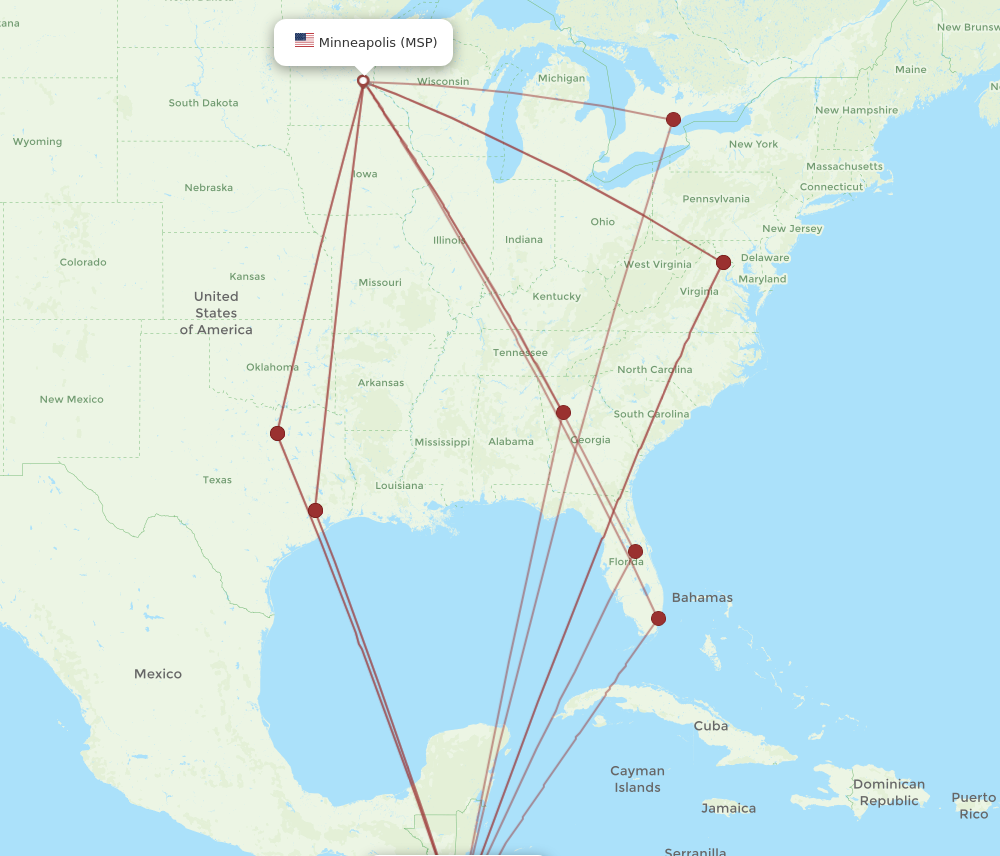 Flights from San Salvador to Minneapolis, SAL to MSP - Flight Routes