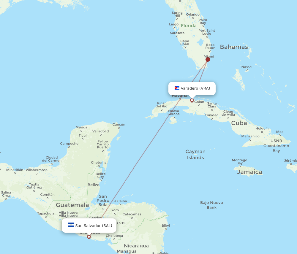 All Flight Routes From San Salvador To Varadero Sal To Vra Flight Routes 2330