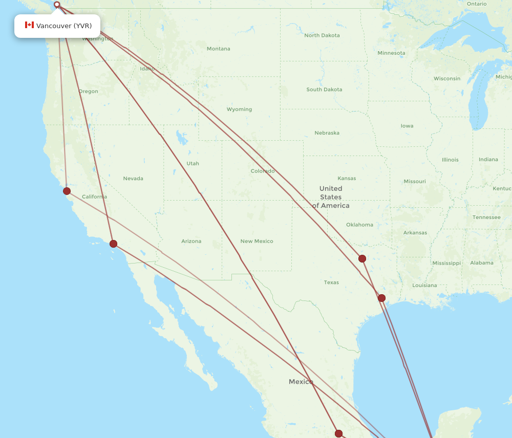 Flights from Vancouver to San Salvador YVR to SAL Flight Routes