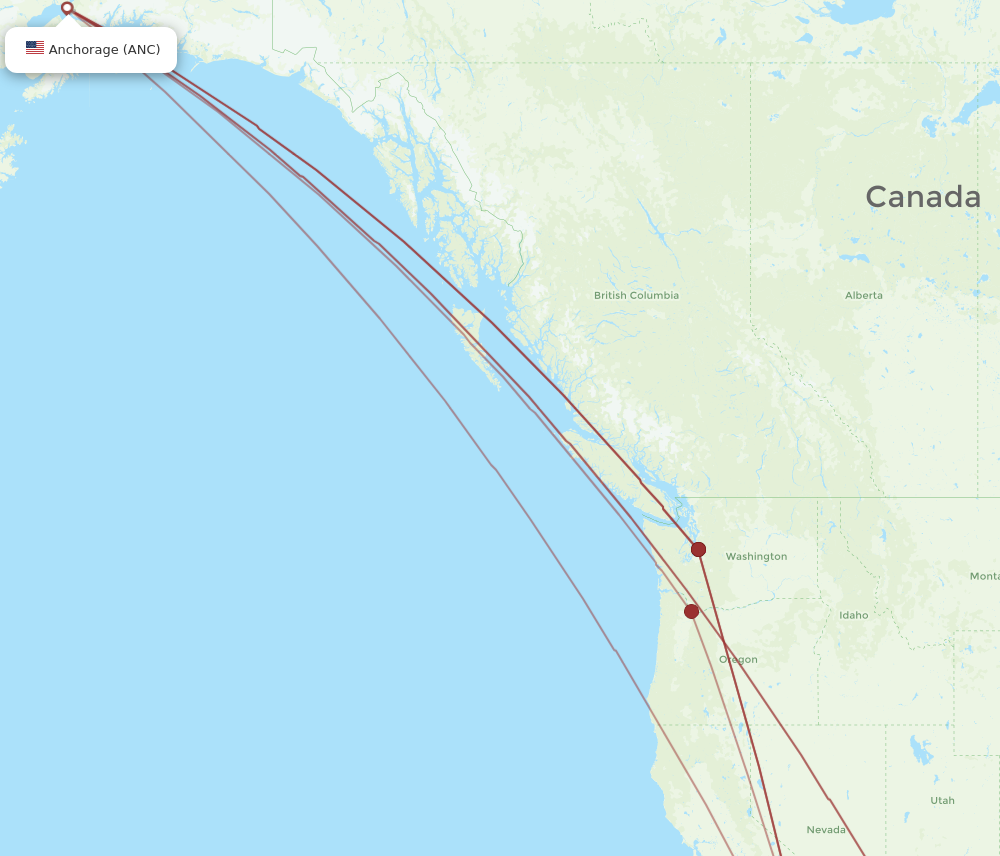 All Flight Routes From San Diego To Anchorage San To Anc Flight Routes 1740