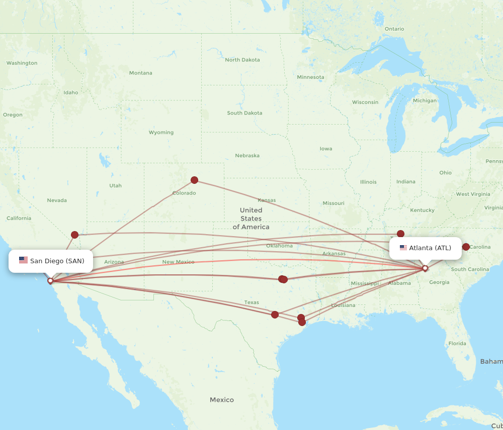 atl to san diego round trip