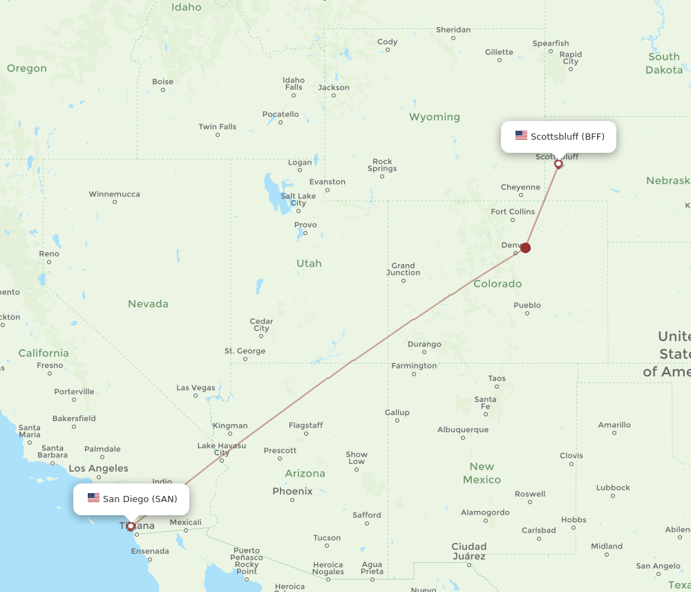 All Flight Routes From San Diego To Scottsbluff San To Bff Flight Routes 9769