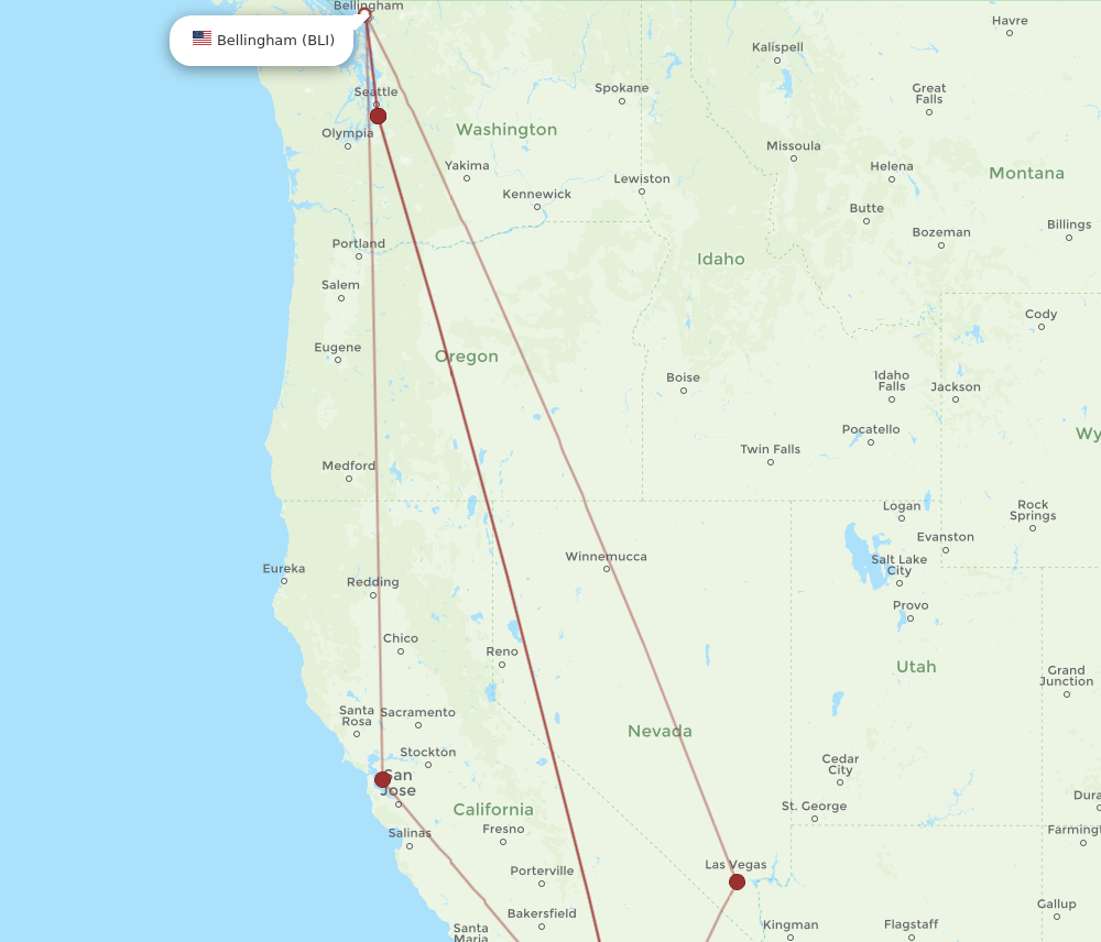 All Flight Routes From San Diego To Bellingham San To Bli Flight Routes 7149