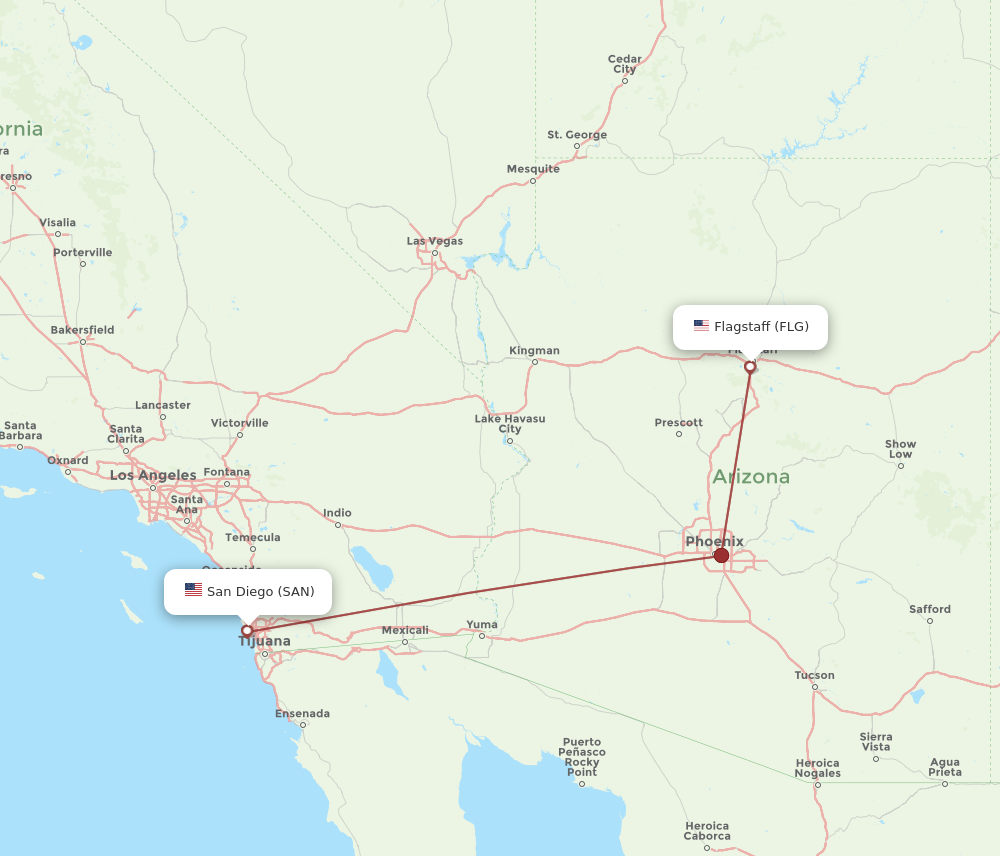 Flights from San Diego to Flagstaff SAN to FLG Flight Routes