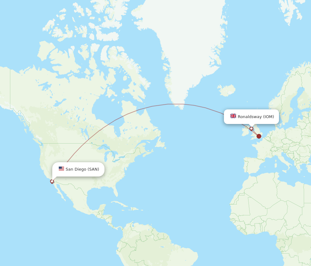 Flights from San Diego to Isle Of Man SAN to IOM Flight Routes