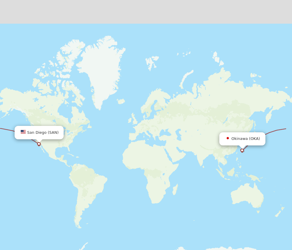 Flights from San Diego to Okinawa SAN to OKA Flight Routes