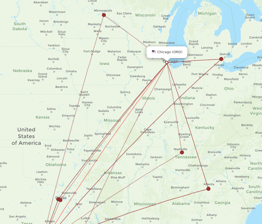 Flights from San Antonio to Chicago SAT to ORD Flight Routes