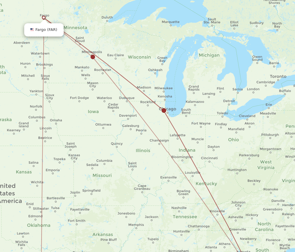 Flights from Savannah to Fargo SAV to FAR Flight Routes