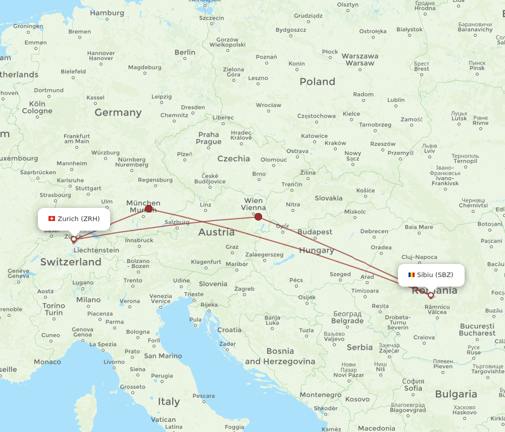 Flights from Zurich to Sibiu ZRH to SBZ Flight Routes