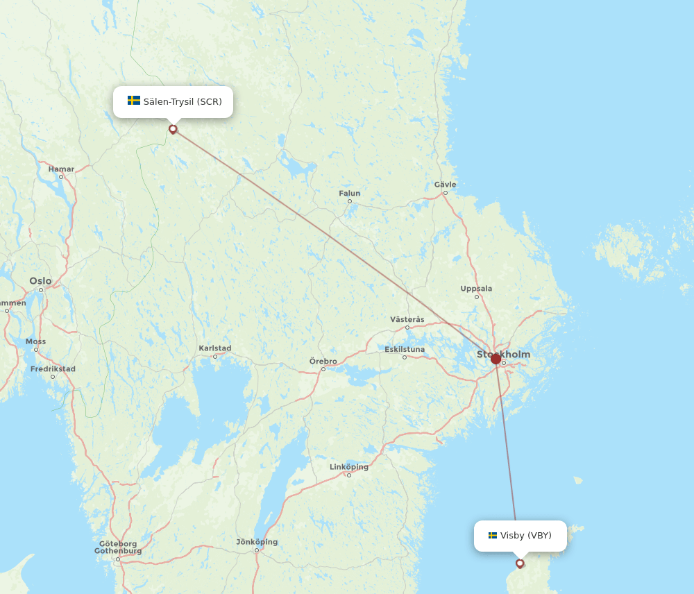 Flights from Salen to Visby, SCR to VBY - Flight Routes